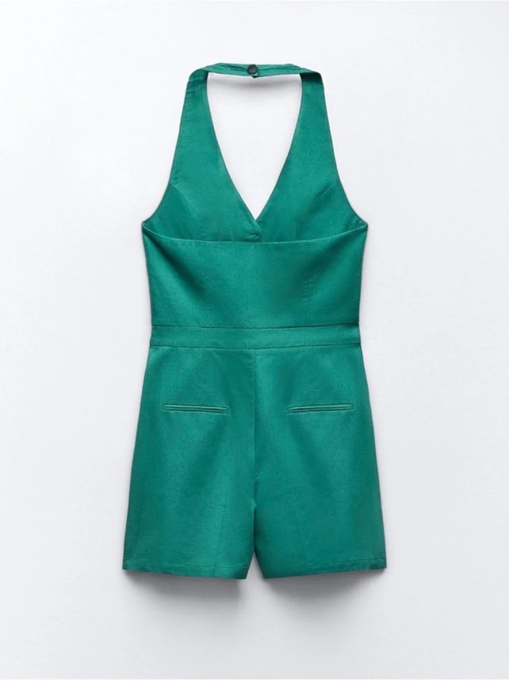 Zara Teal Halter Vest Romper